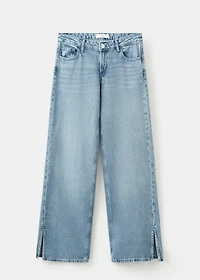 Wide leg jeans with cut-out