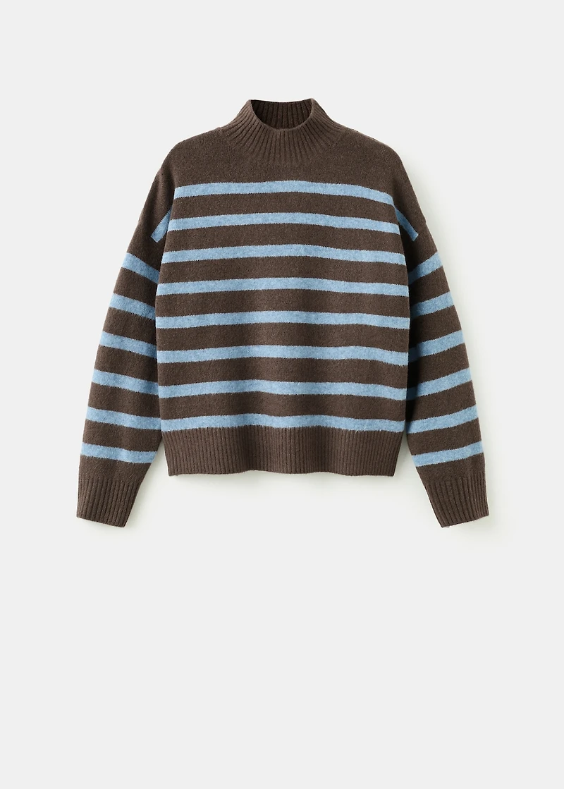 Oversized striped turtleneck sweater