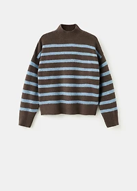 Oversized striped turtleneck sweater