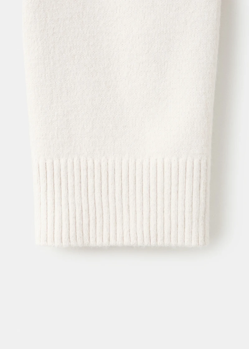 Perkins-neck sweater with button