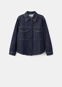 Denim shirt with flap pockets