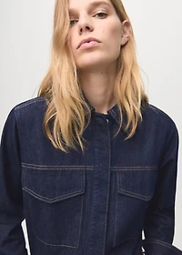 Denim shirt with flap pockets