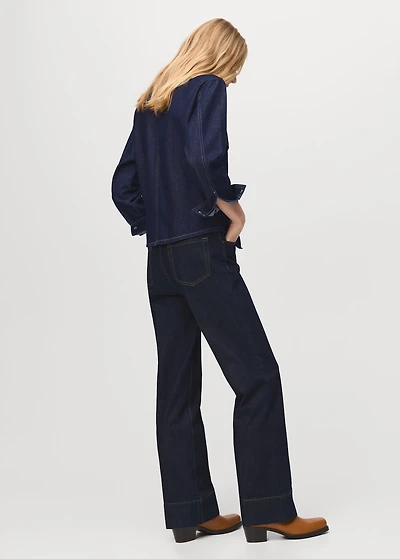 Denim shirt with flap pockets