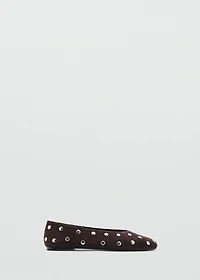 Suede ballet flats with studs