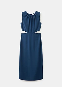 Crinkled-effect dress with cut-out