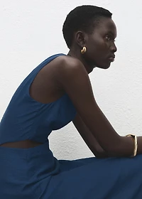 Crinkled-effect dress with cut-out