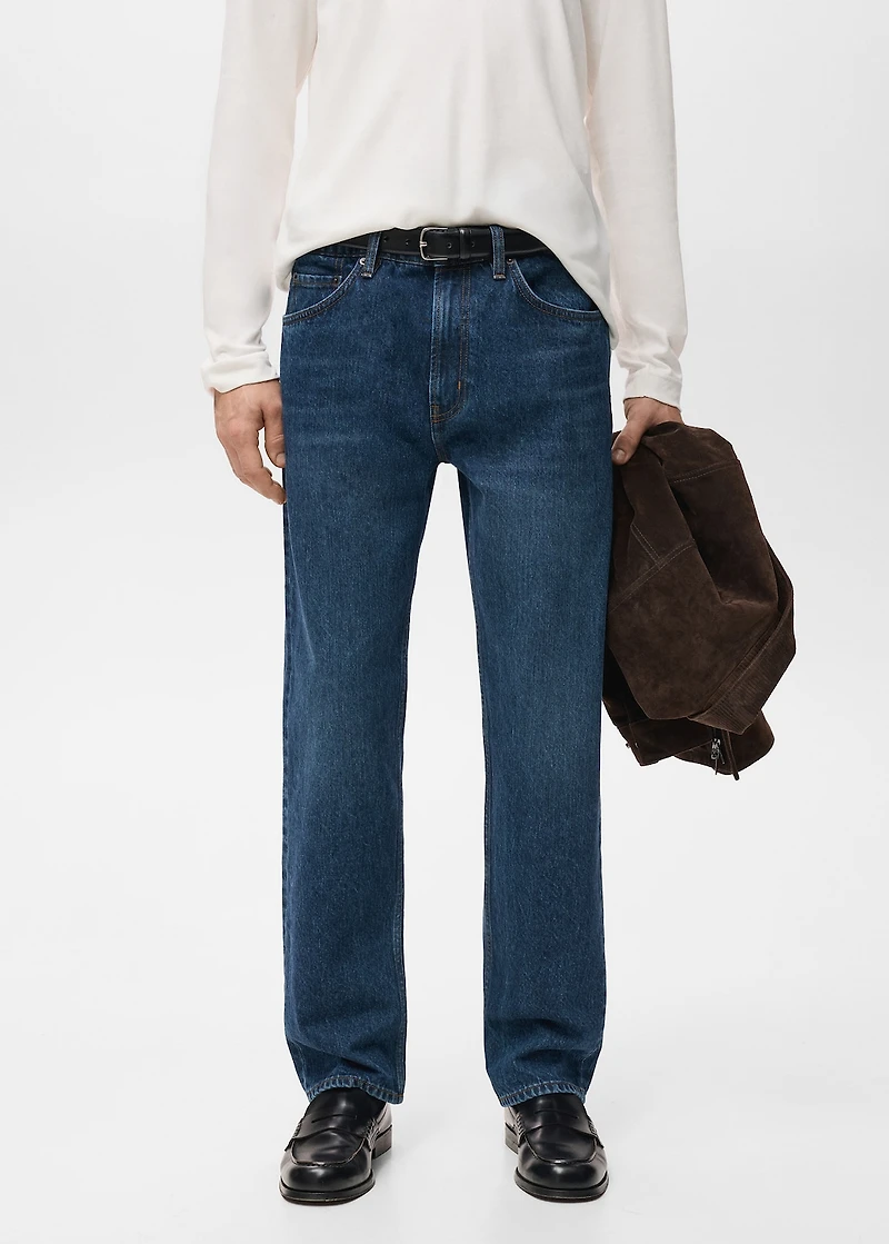 Moby straight-fit dark-wash jeans