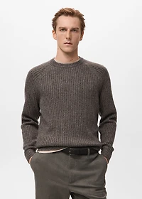 Wool-blend rib-knit sweater