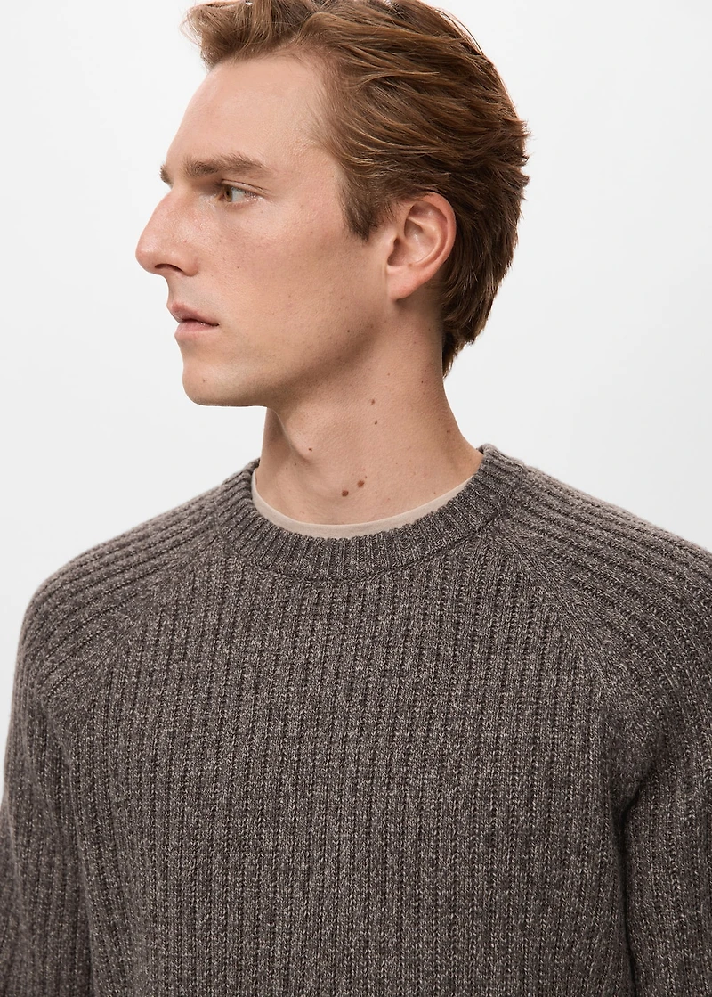 Wool-blend rib-knit sweater