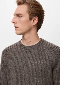 Wool-blend rib-knit sweater