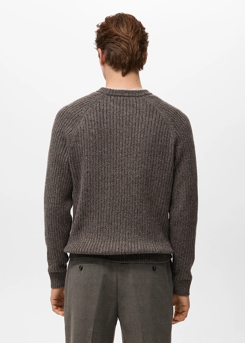 Wool-blend rib-knit sweater