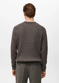 Wool-blend rib-knit sweater