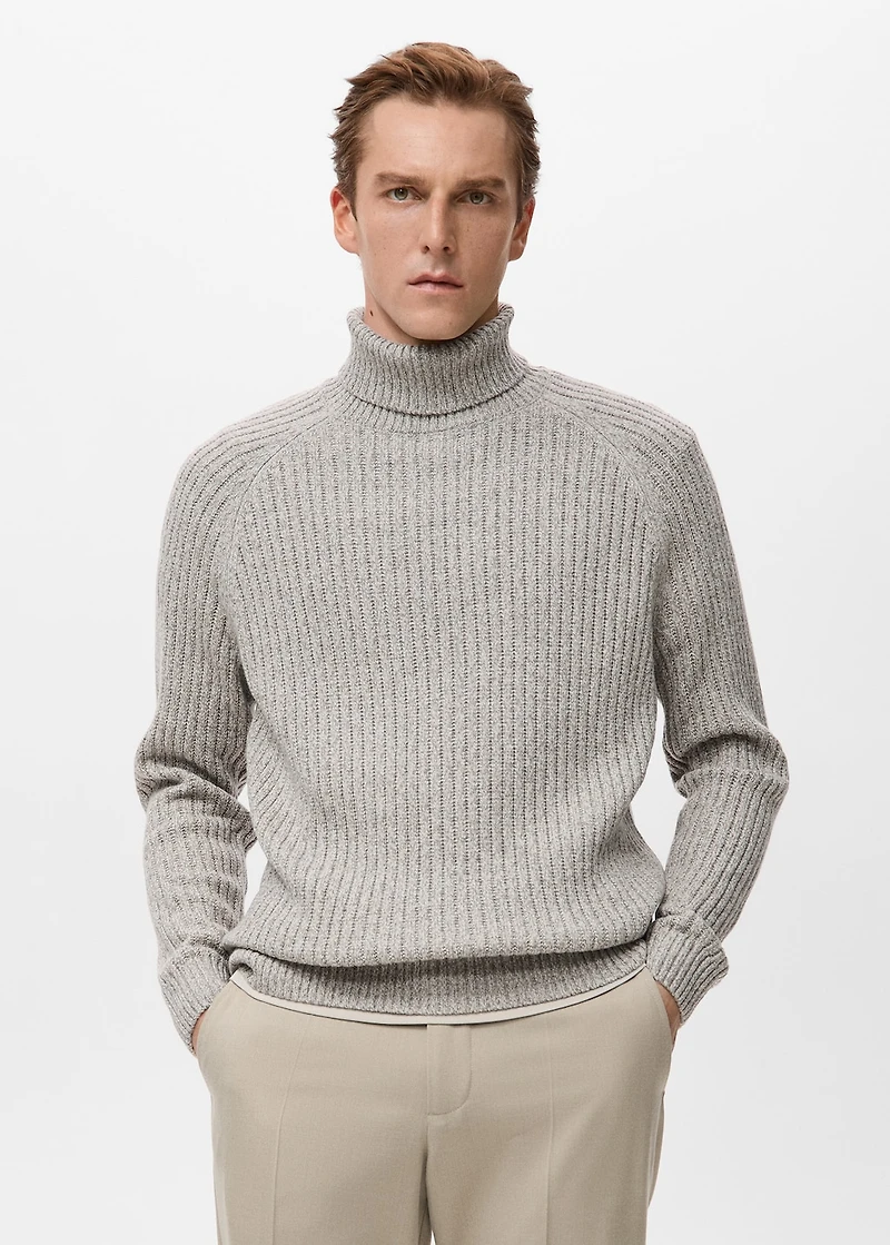 Wool-blend turtleneck sweater