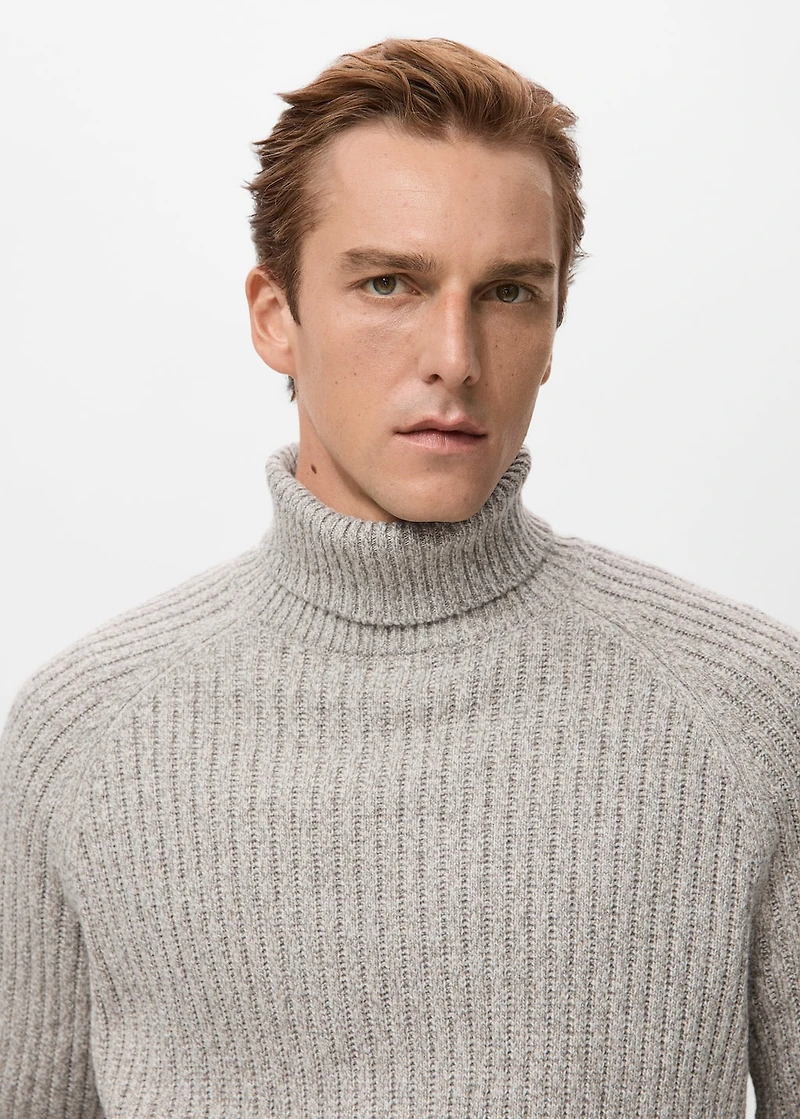 Wool-blend turtleneck sweater