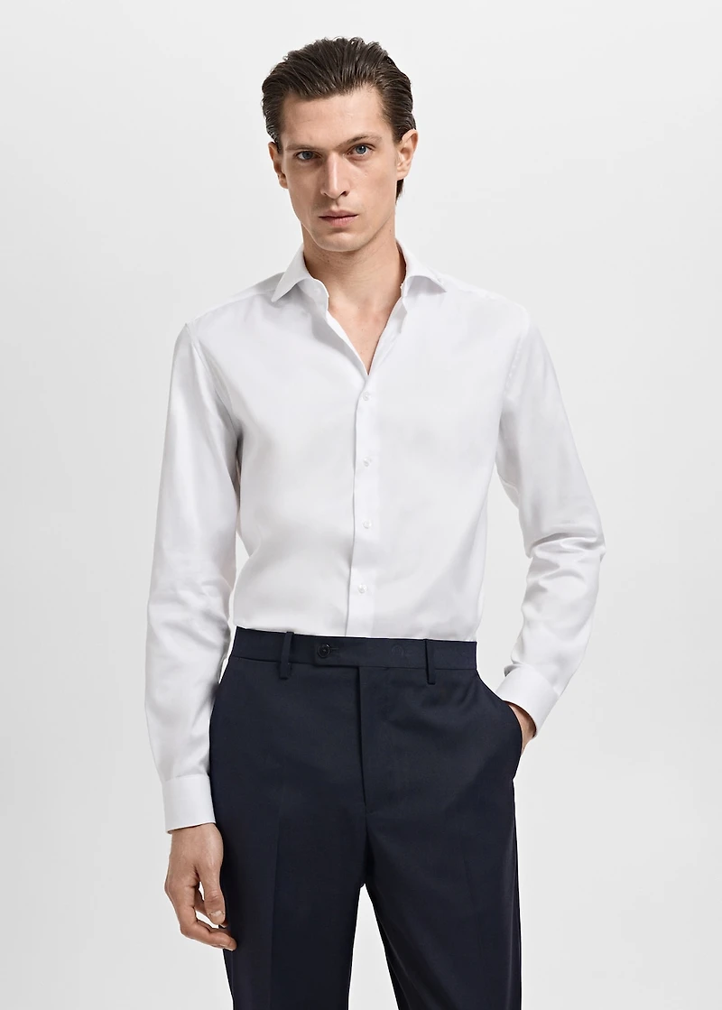 Slim-fit cotton suit shirt
