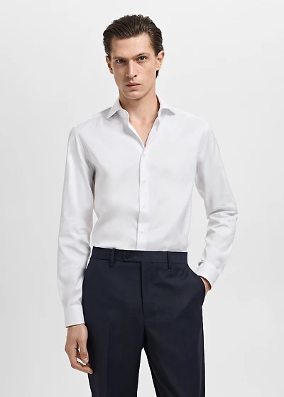 Slim-fit cotton suit shirt