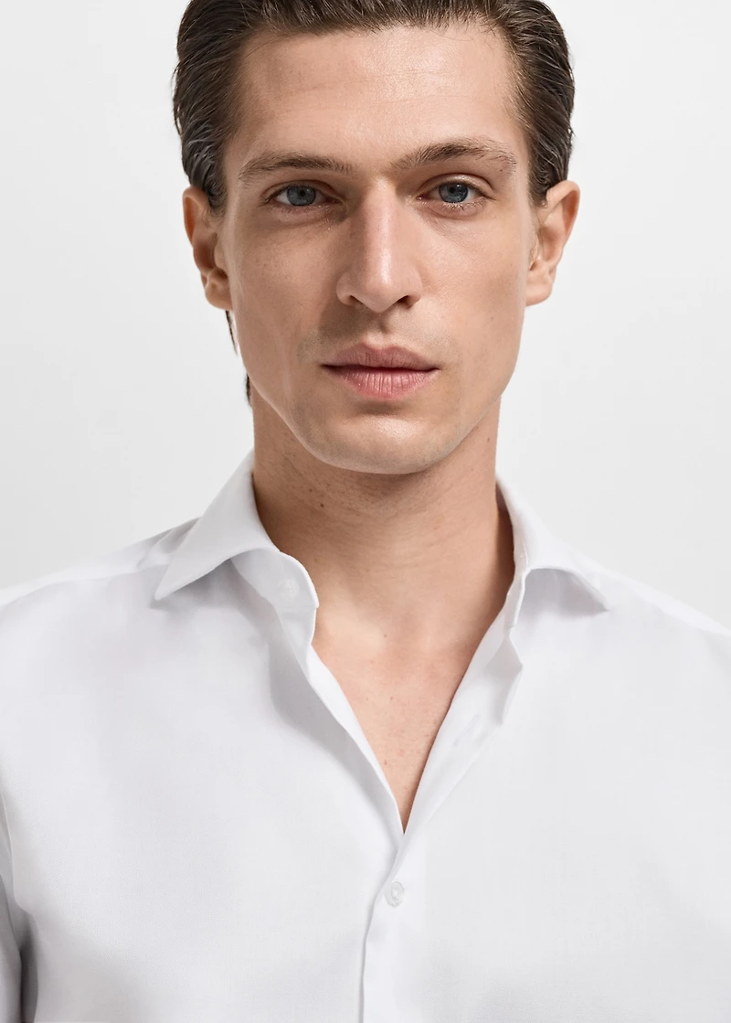 Slim-fit cotton suit shirt