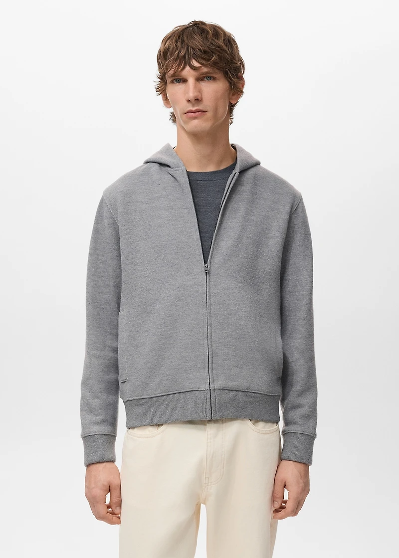 Textured hooded sweatshirt