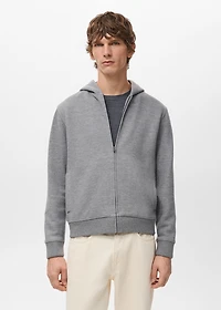 Textured hooded sweatshirt