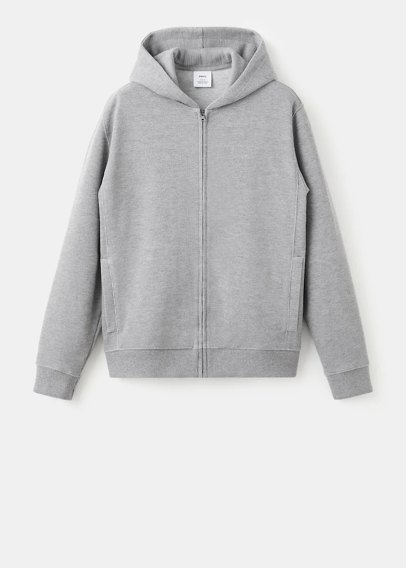 Textured hooded sweatshirt