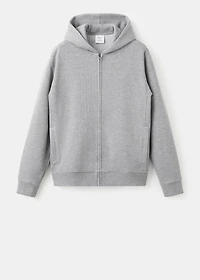 Textured hooded sweatshirt