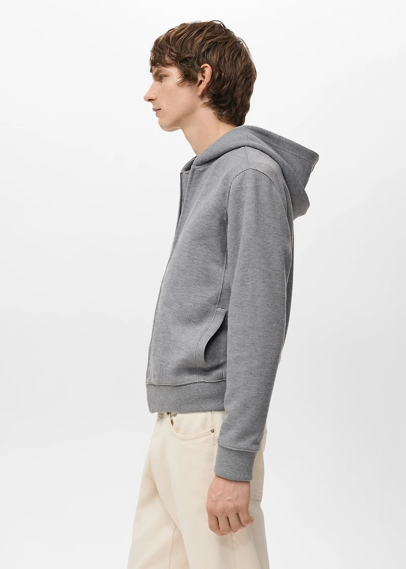 Textured hooded sweatshirt