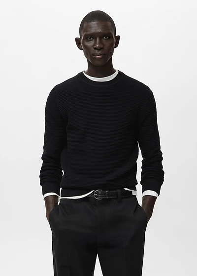 100% cotton structured knitted sweater