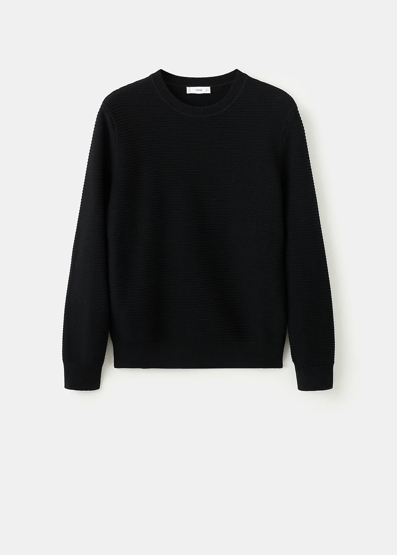 100% Cotton Textured Knit Sweater