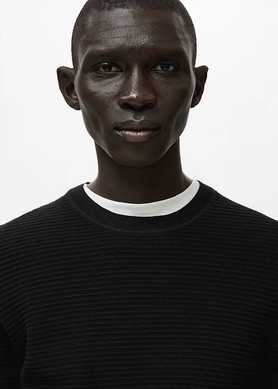 100% cotton structured knitted sweater