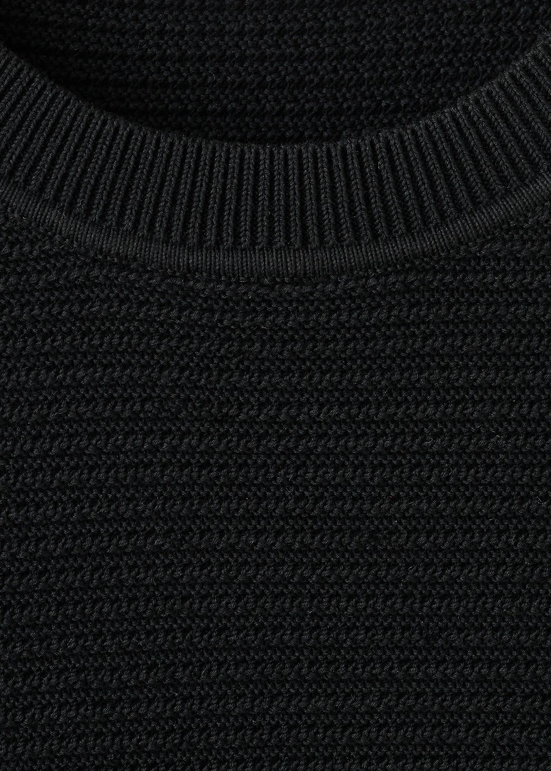 100% Cotton Textured Knit Sweater