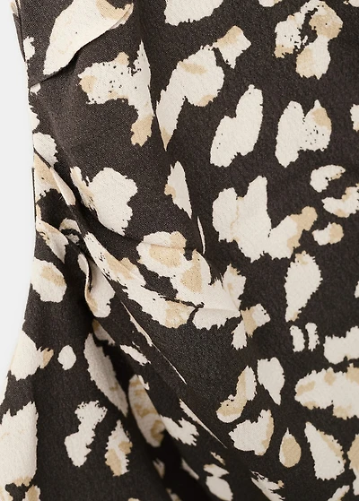 Draped animal-print top