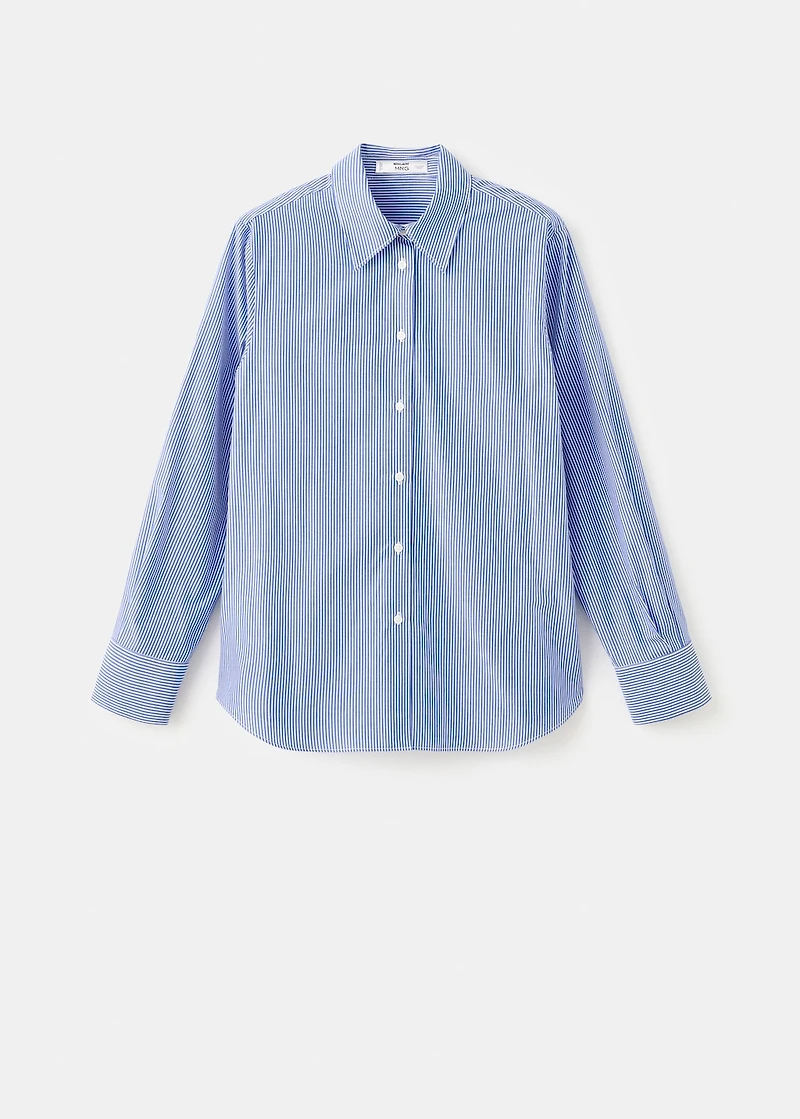 Cotton and lyocell blend straight shirt