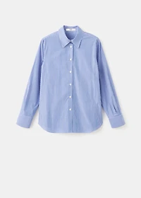 Cotton and lyocell blend straight shirt