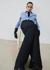 Cotton and lyocell blend straight shirt