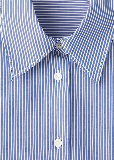 Cotton and lyocell blend straight shirt