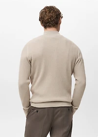Ribbed sweater with zip neck