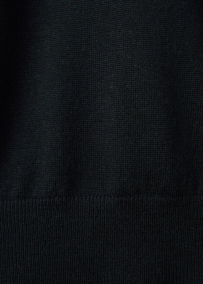 100% merino wool zip-neck sweater