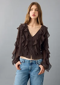 Fluid ruffled blouse