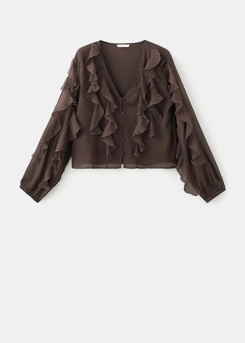 Fluid ruffled blouse