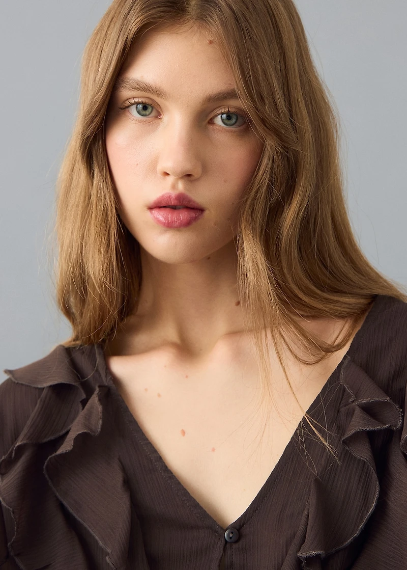 Fluid ruffled blouse