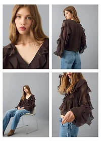 Fluid ruffled blouse