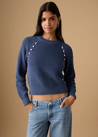 Buttons detail knit sweater