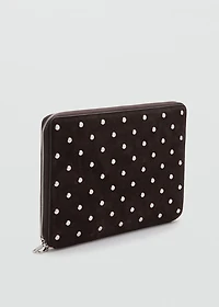 Studded leather laptop case