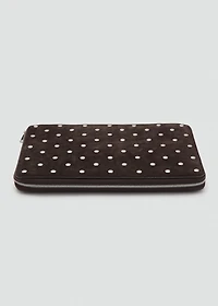 Studded leather laptop case