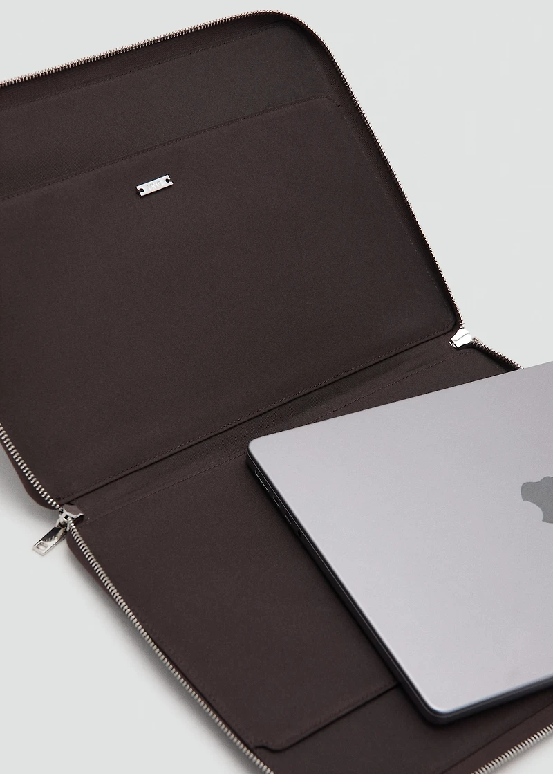 Studded leather laptop case