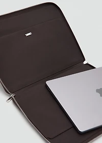 Studded leather laptop case