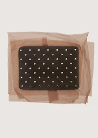 Studded leather laptop case