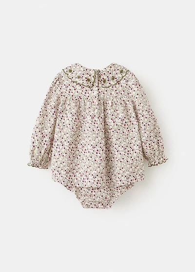 Dress and frog with embroidered details