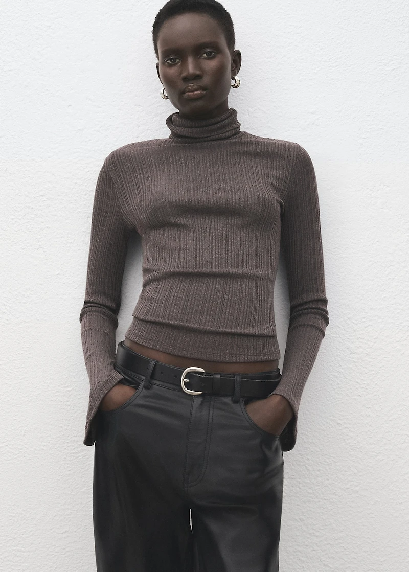 Turtleneck sweater with flared sleeves