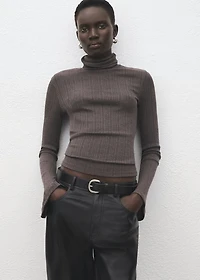 Turtleneck sweater with flared sleeves